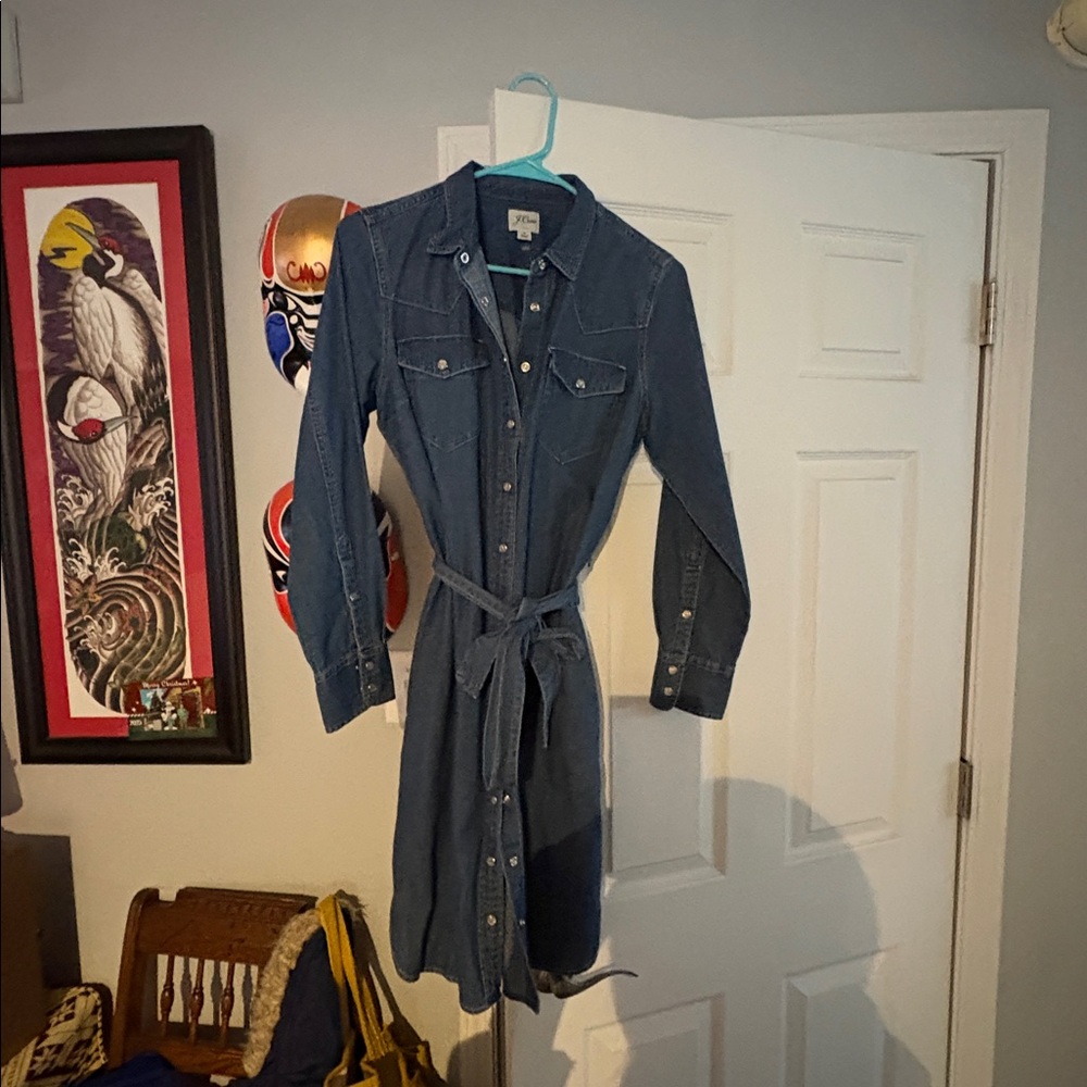 J. Crew medium blue denim western dress NWT size 4